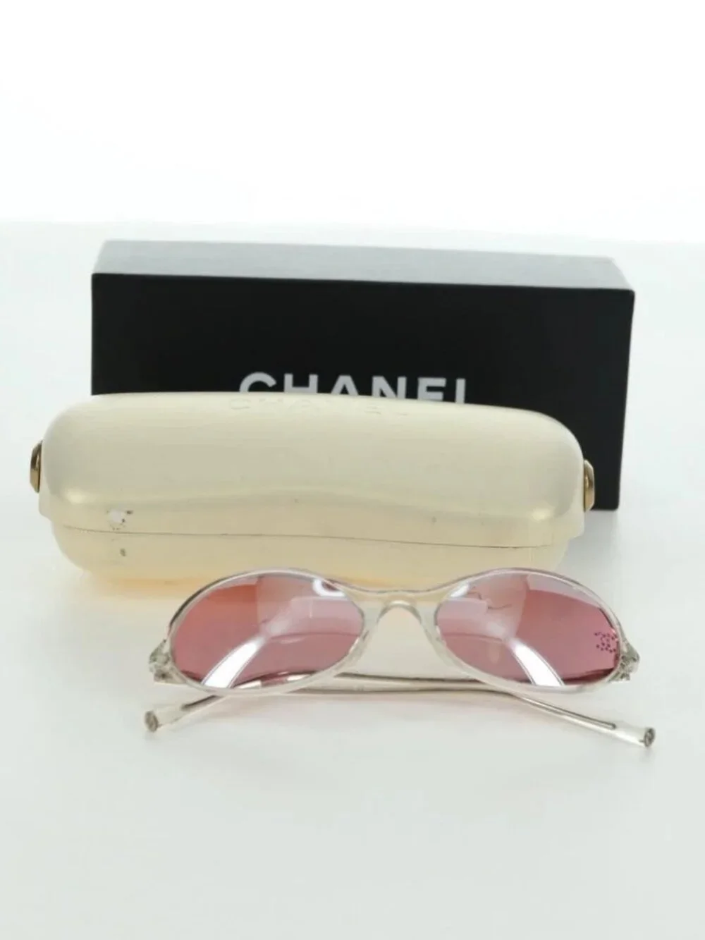 CHANEL COCO Mark Sunglasses plastic Clear 5044-B CC Auth YKZ1409M